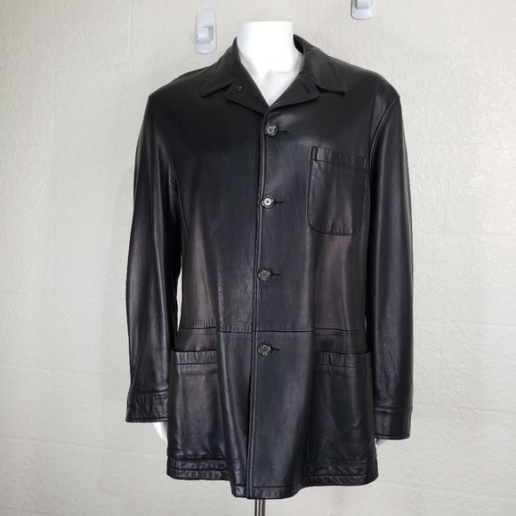 Polo Ralph Lauren Other - Men’s Polo Ralph Lauren Black Butter Soft Leather Jacket Car Coat Blazer Size XL